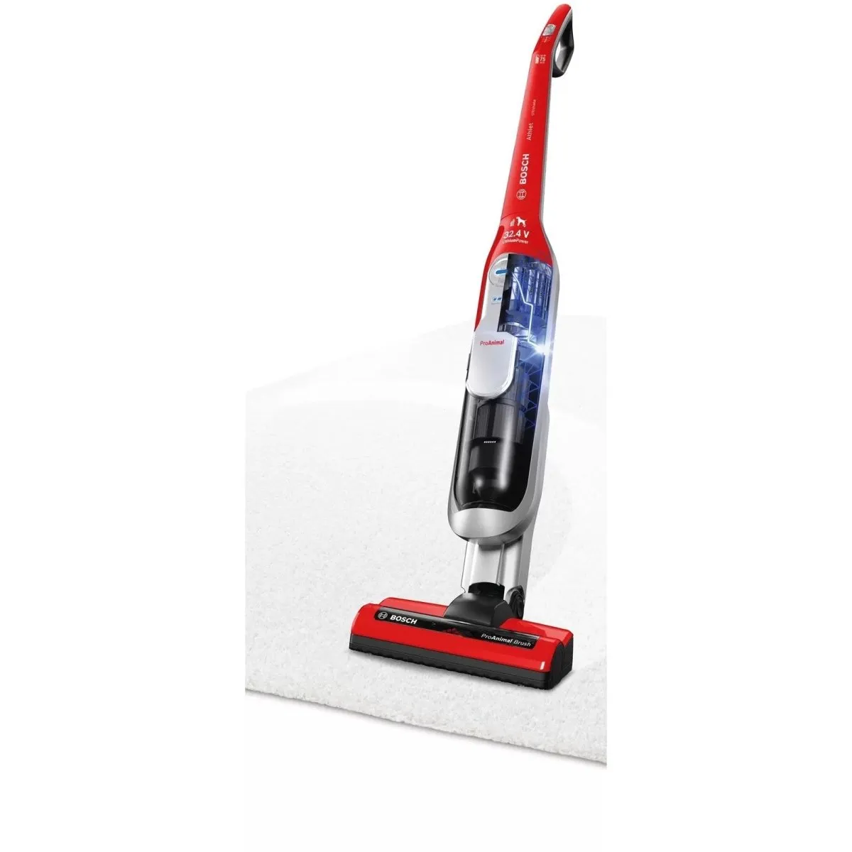 Bosch BCH7PETGB Athlet Serie 8 ProAnimal 32.4V Cordless Vacuum Cleaner, upto 75 minutes runtime Red