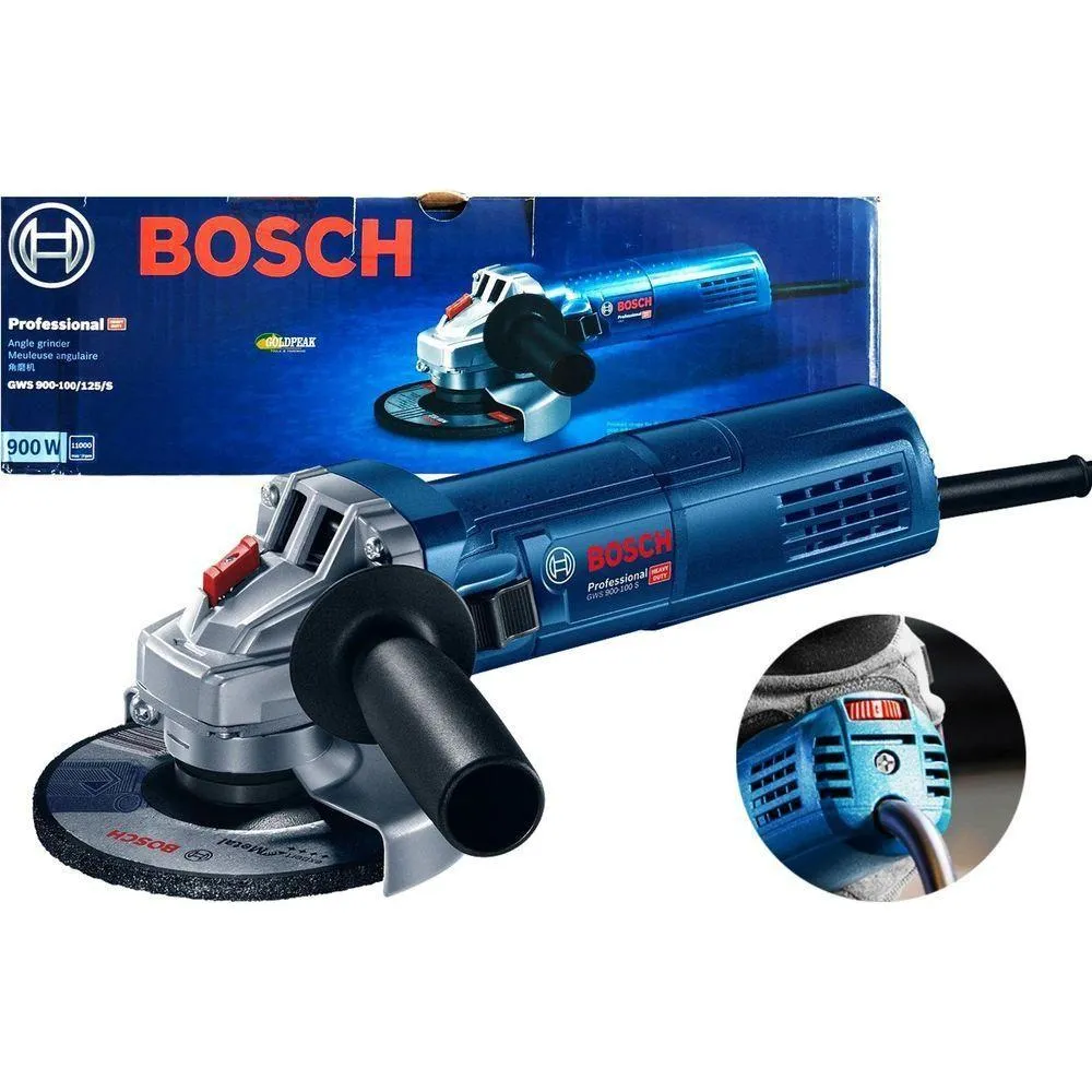 Bosch GWS 900-100 S Angle Grinder 4" (100mm) 900W [Variable Speed] (Damaged Box)