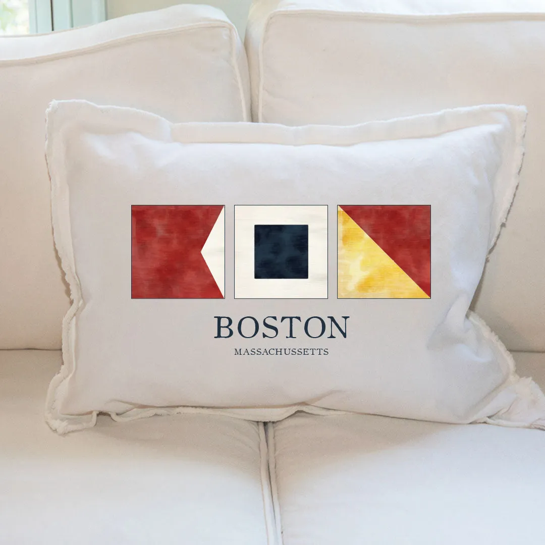 Boston Nautical Letters Lumbar Pillow