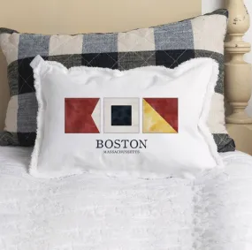 Boston Nautical Letters Lumbar Pillow