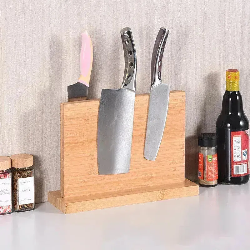 Buy Wall Mounted Wooden Block Magnetic Knife Holder Rack