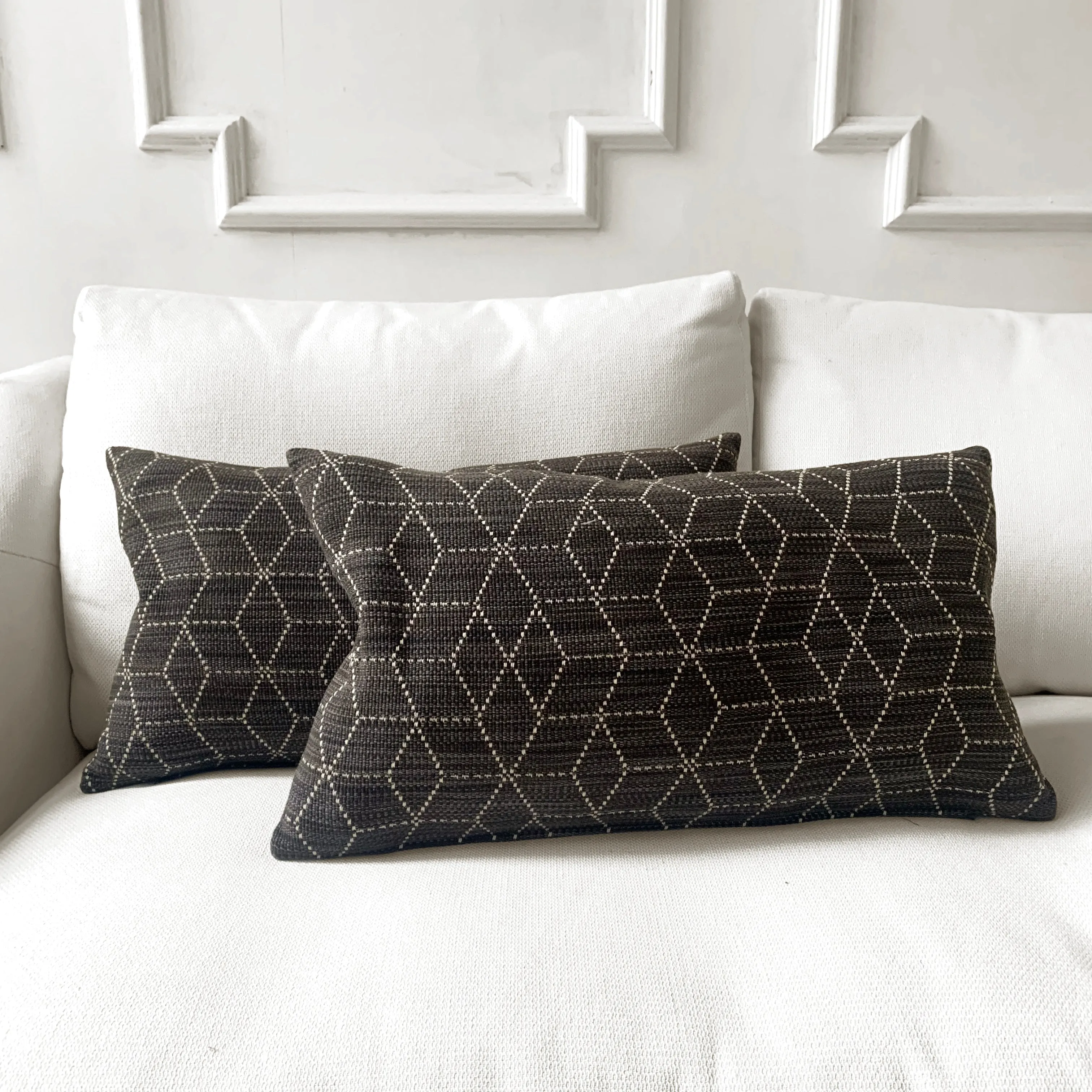 Charcoal Graphic Lumbar Pillow Cover