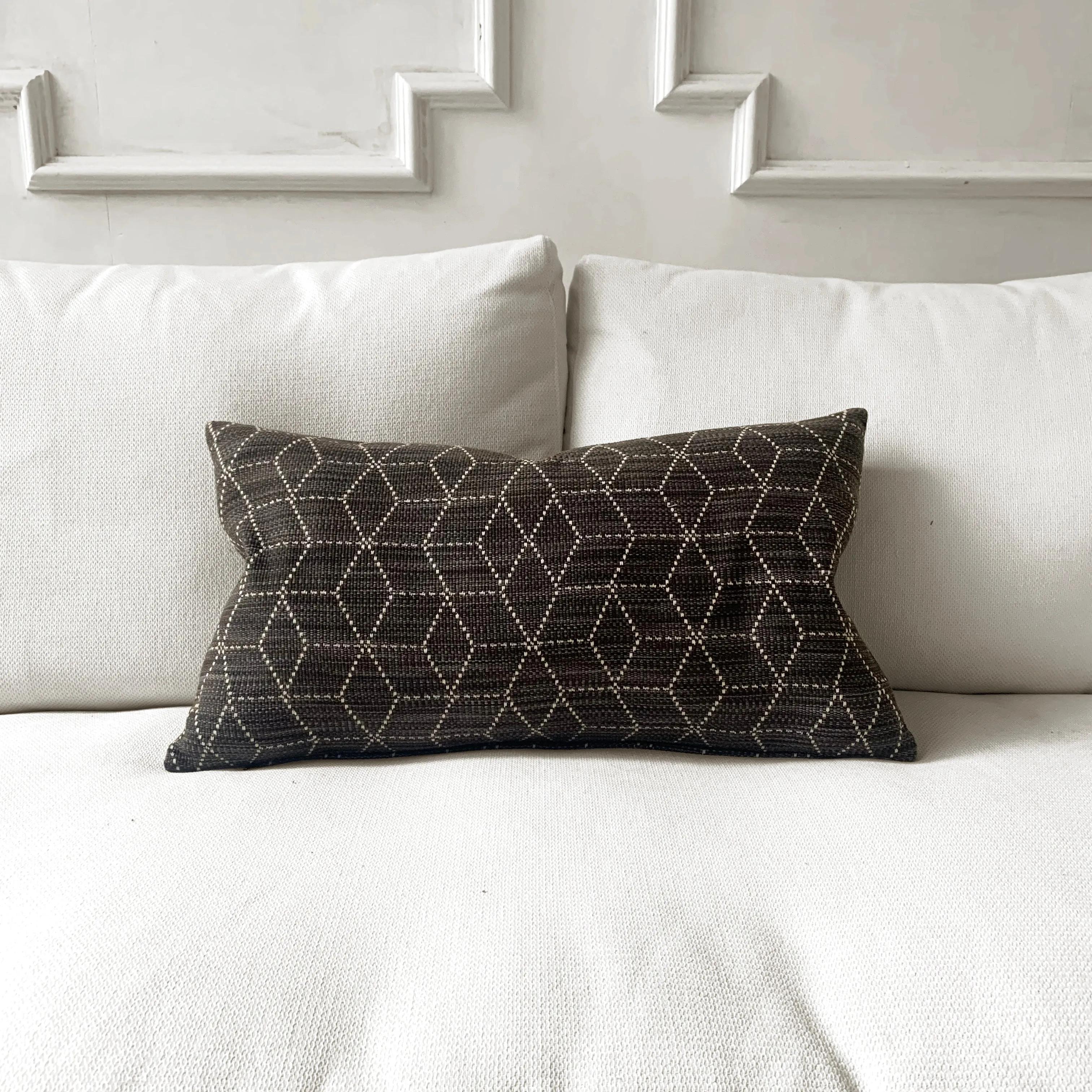 Charcoal Graphic Lumbar Pillow Cover