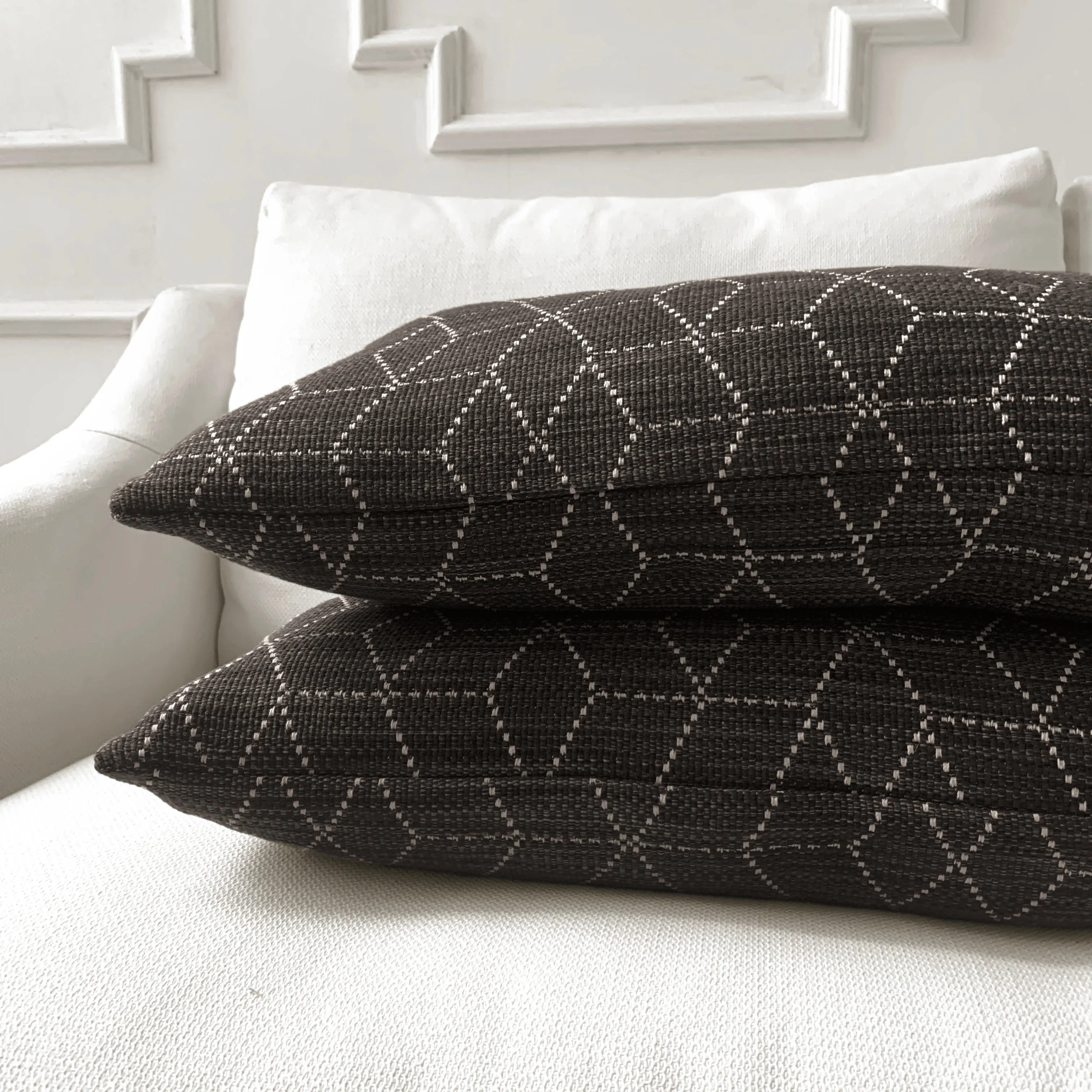 Charcoal Graphic Lumbar Pillow Cover