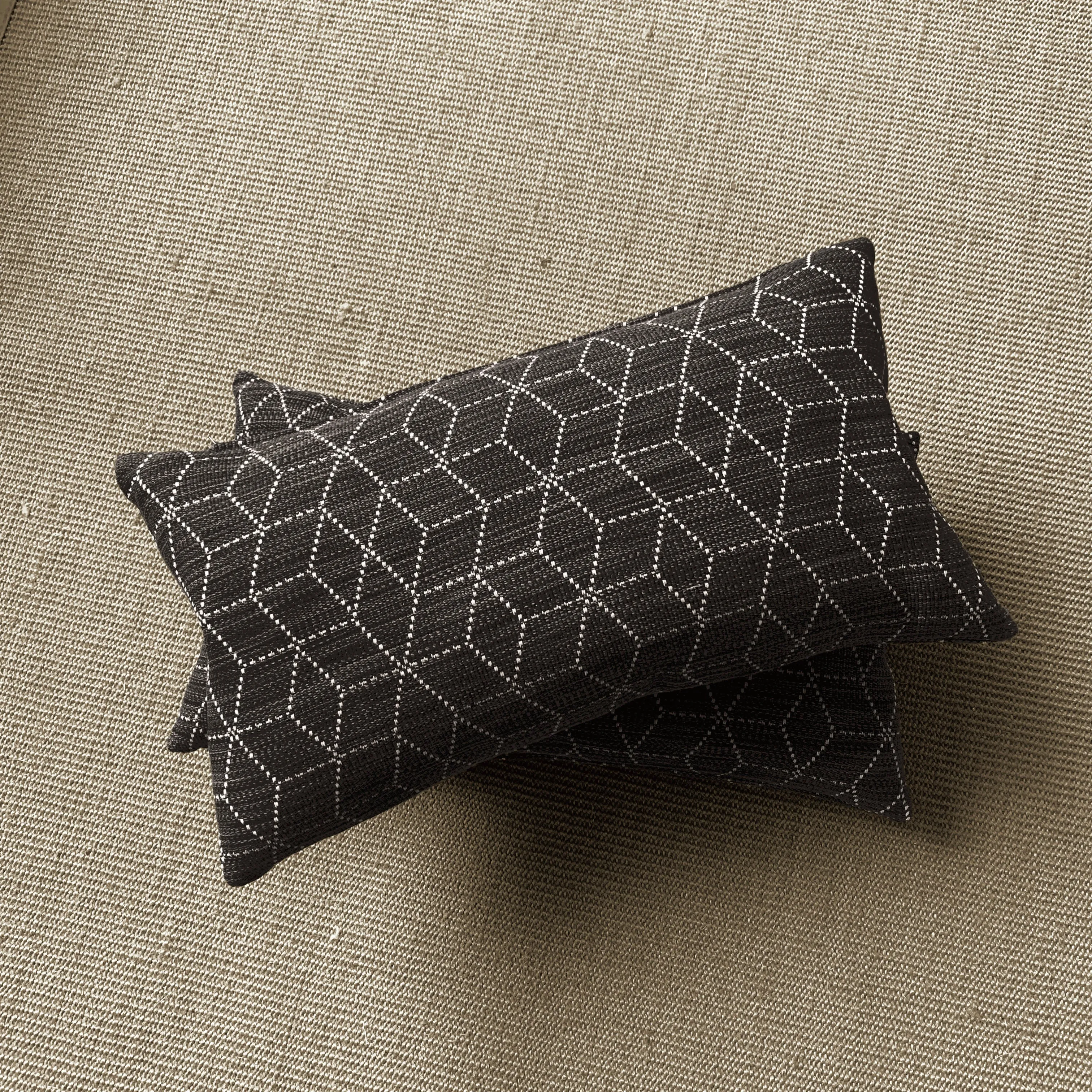 Charcoal Graphic Lumbar Pillow Cover