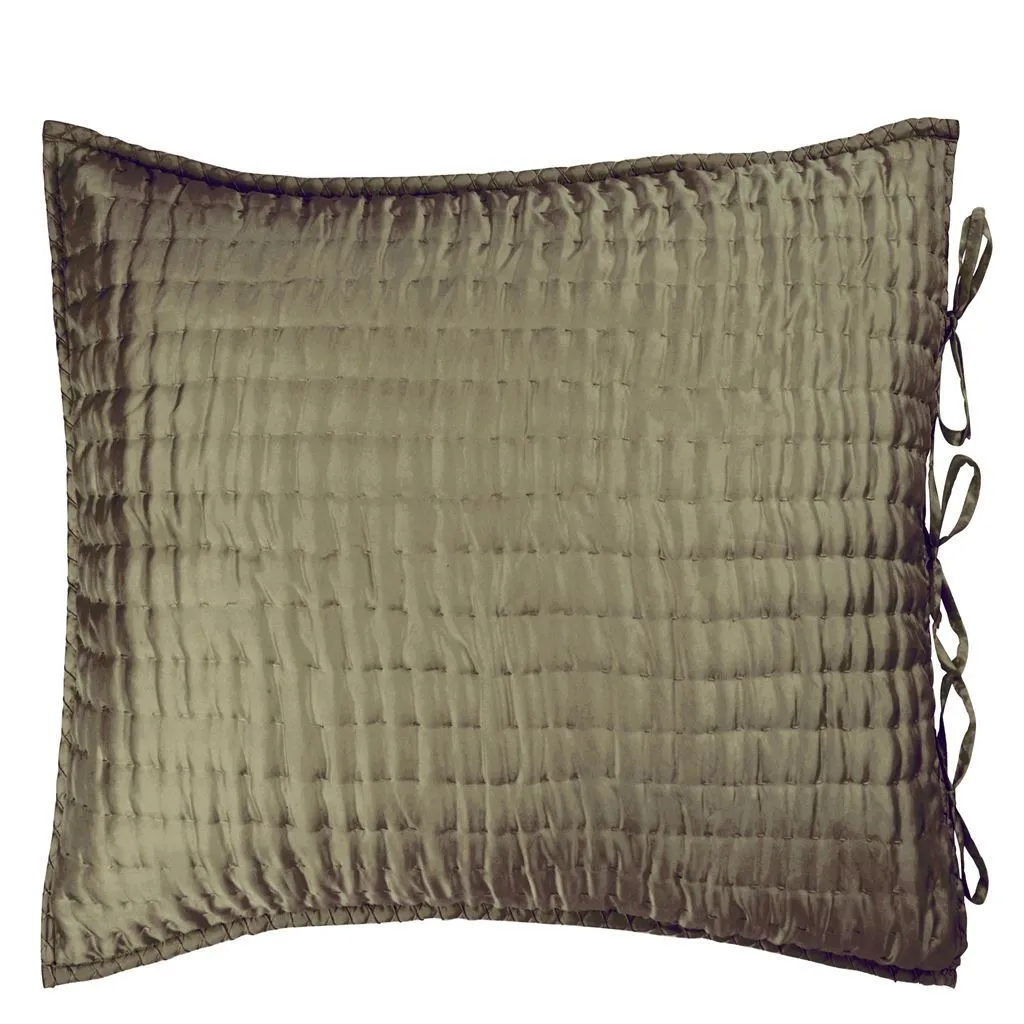 Chenevard Espresso & Birch Silk Quilts by Designers Guild