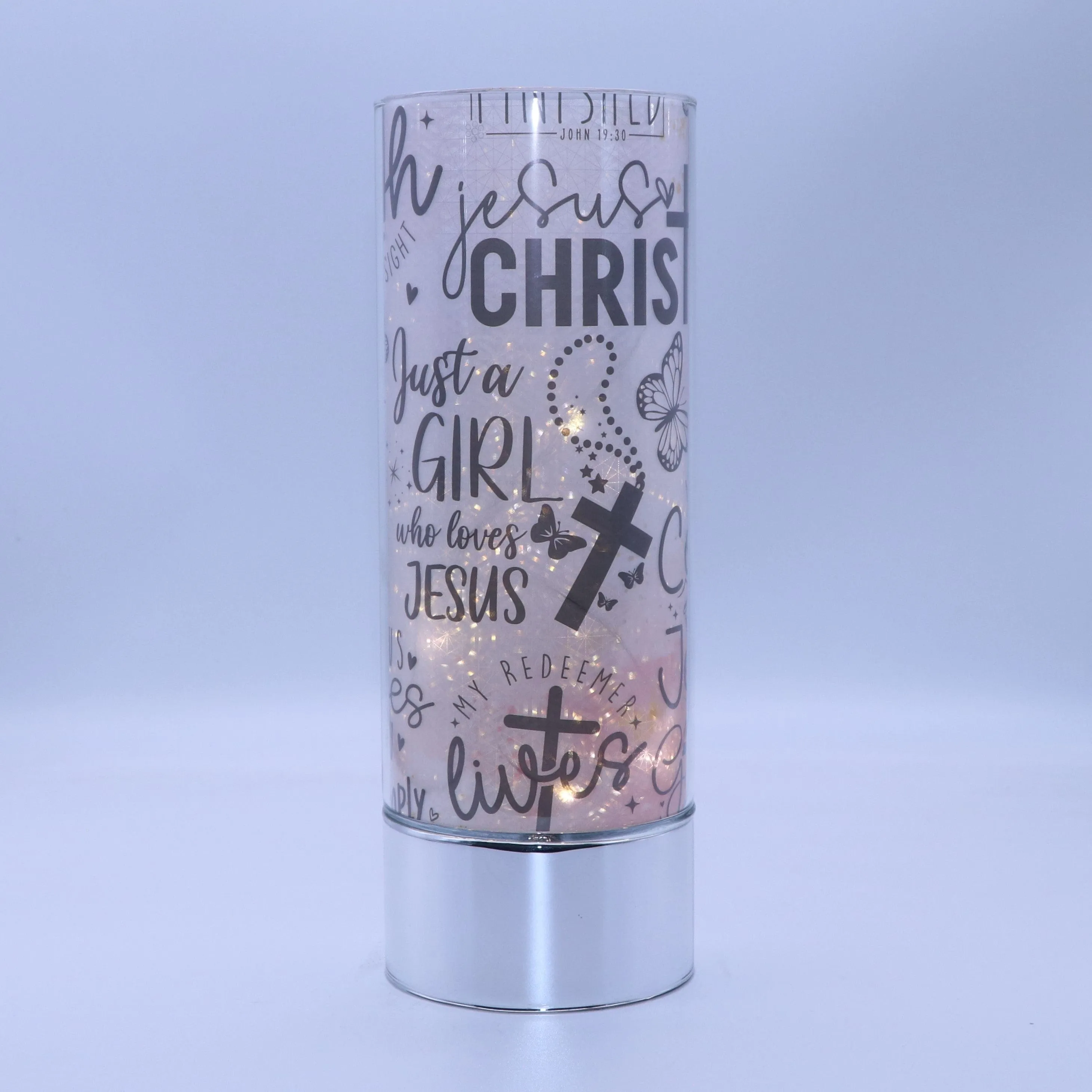 Christian Affirmations Insert and Sparkle Glass® Accent Light