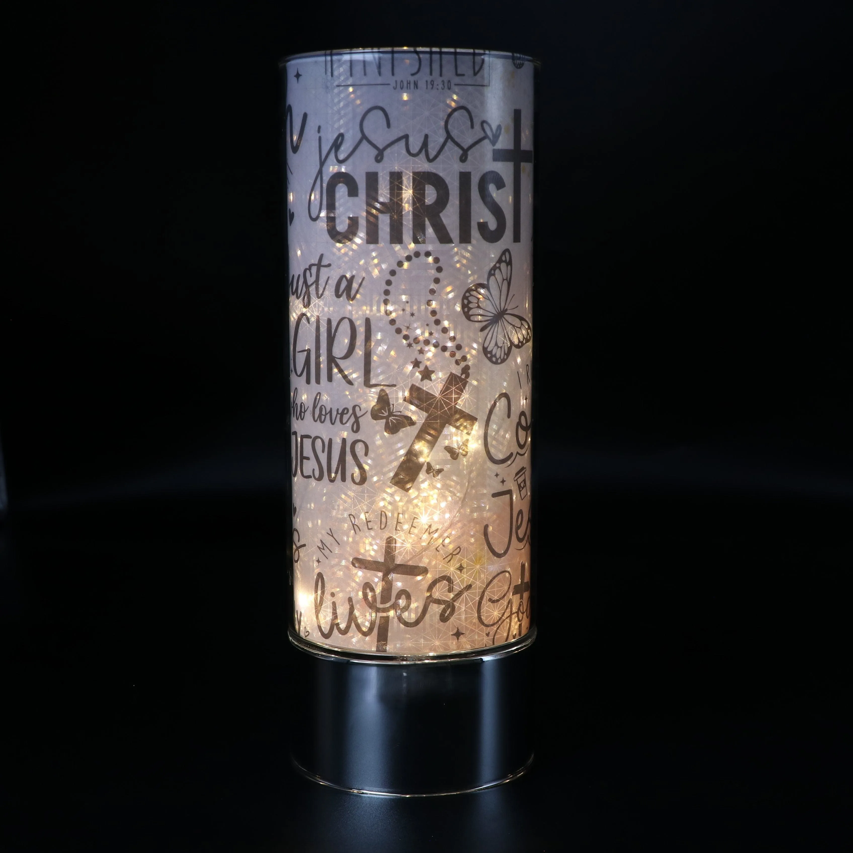 Christian Affirmations Insert and Sparkle Glass® Accent Light