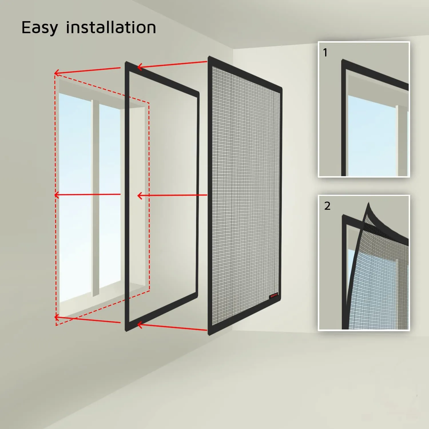 Classic Mosquito Net for Windows | Pre-Stitched (Size:100cmX120cm, Color: Grey) | Premium 120GSM Strong Fiberglass Net with Self Adhesive Hook Tape