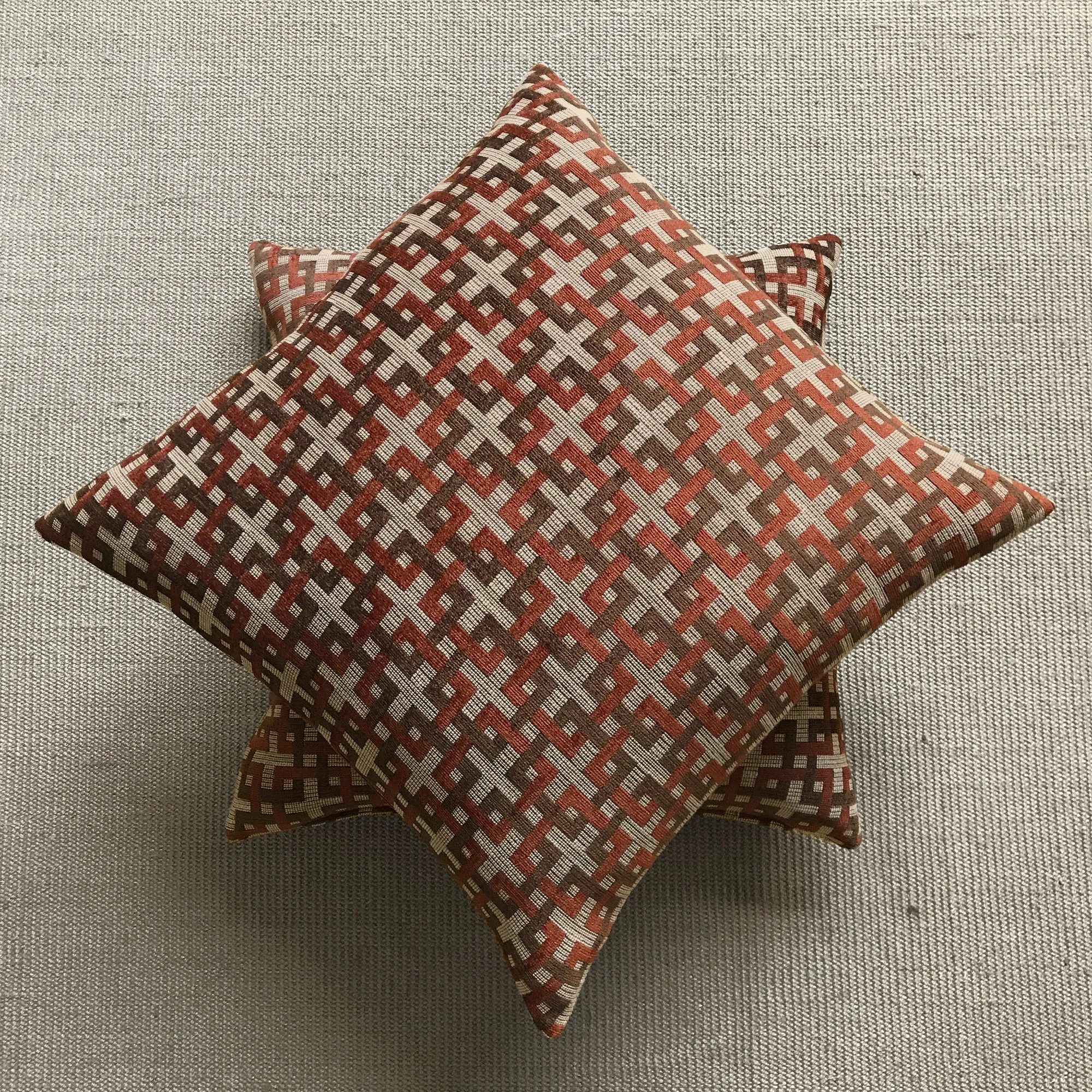 Clay Mid Century Geometric Throw Pillow Cover 24x24