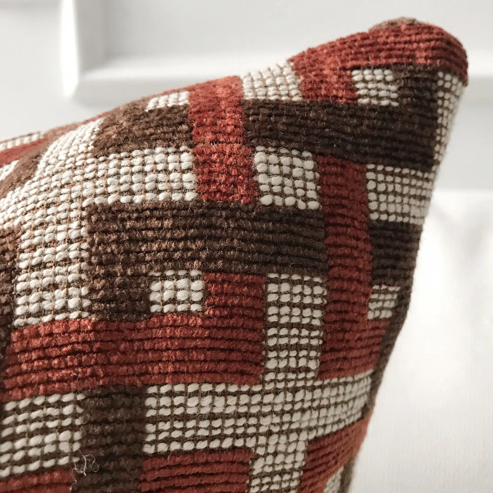 Clay Mid Century Geometric Throw Pillow Cover 24x24