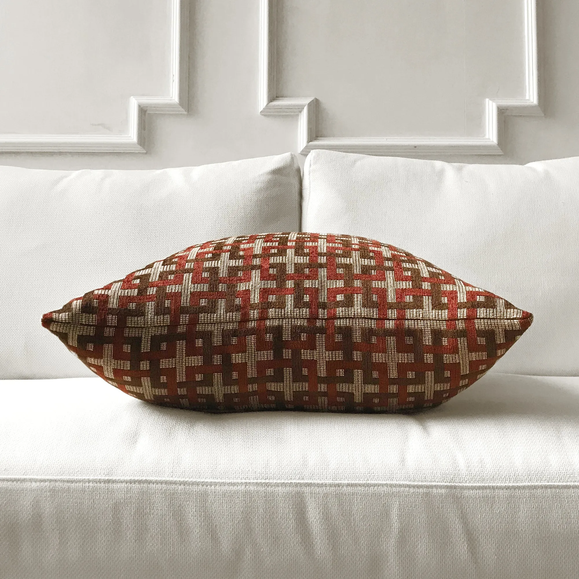 Clay Mid Century Geometric Throw Pillow Cover 24x24