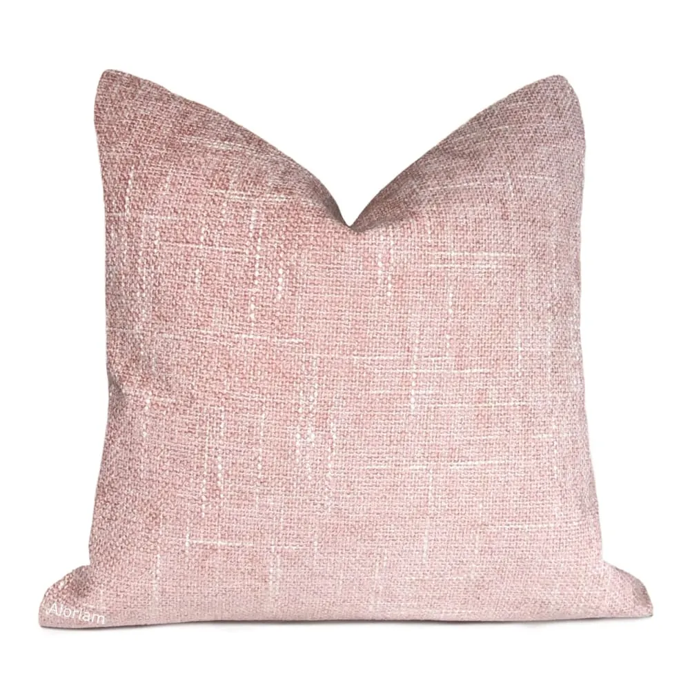 (CLEARANCE) Bailey Blush Pink Tweed Textured Pillow Cover