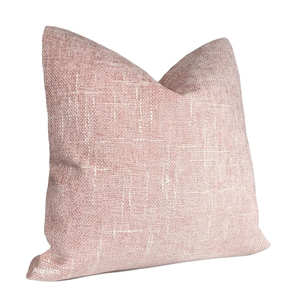 (CLEARANCE) Bailey Blush Pink Tweed Textured Pillow Cover