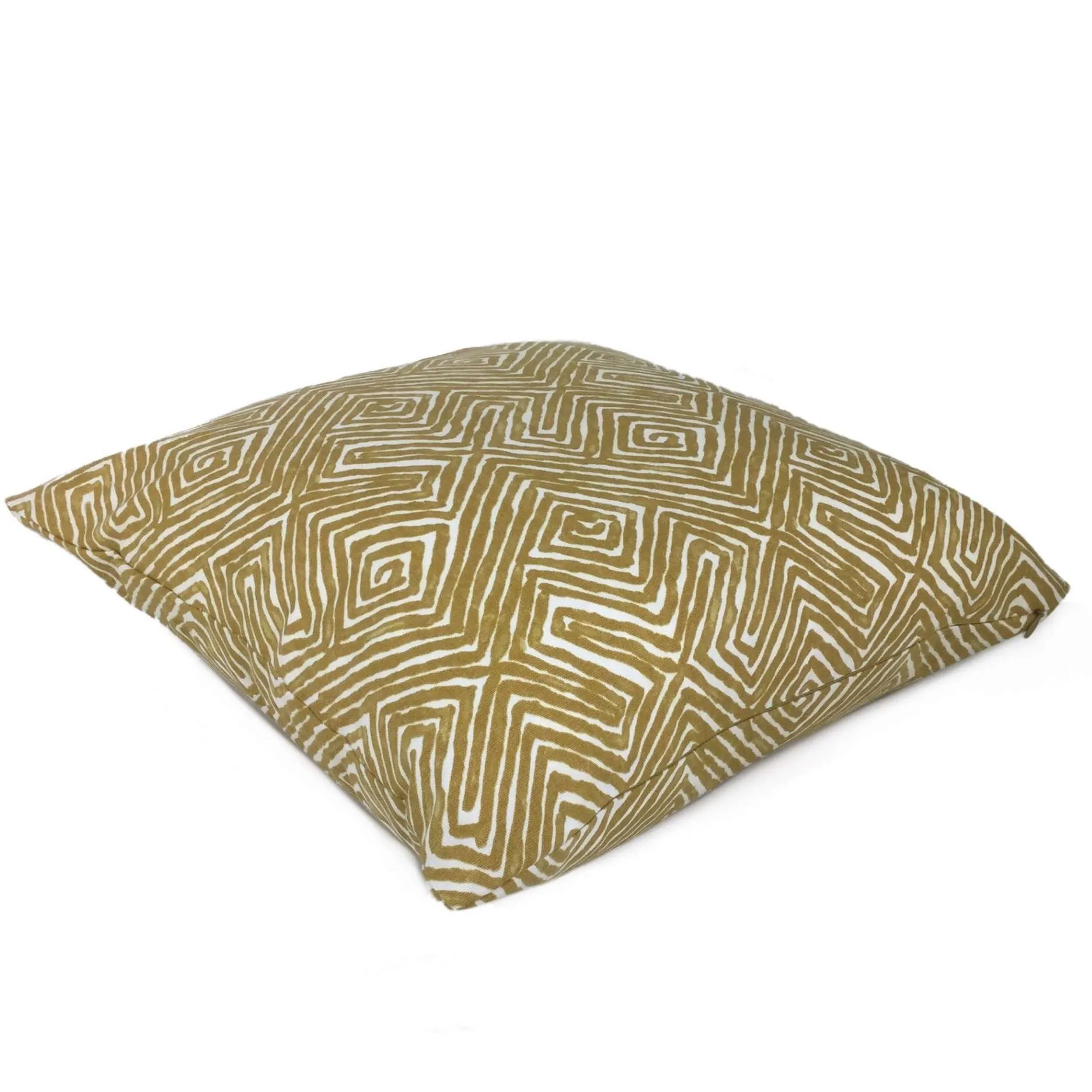 (CLEARANCE) Nate Berkus Tribal Maze Ochre Yellow Cream Cotton Print Pillow Cover