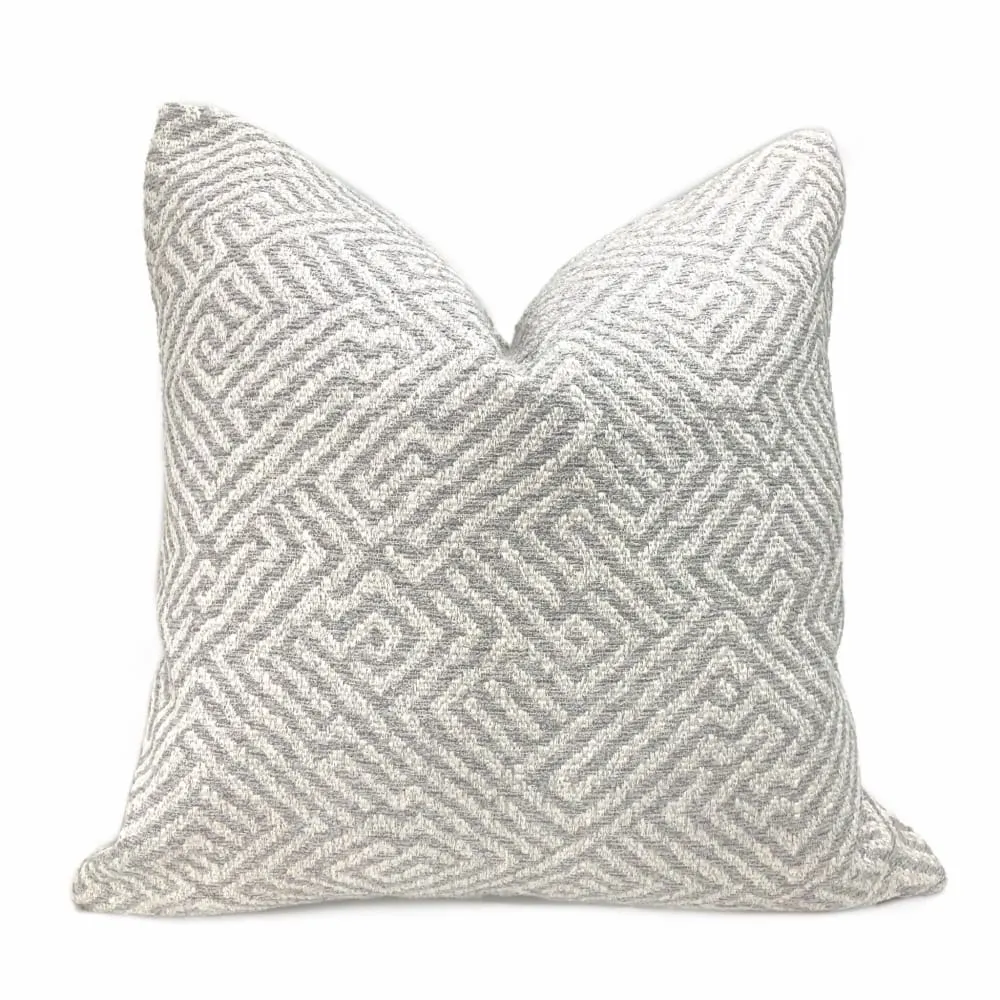 (CLEARANCE) Rhodes Gray Greek Maze Pillow Cover