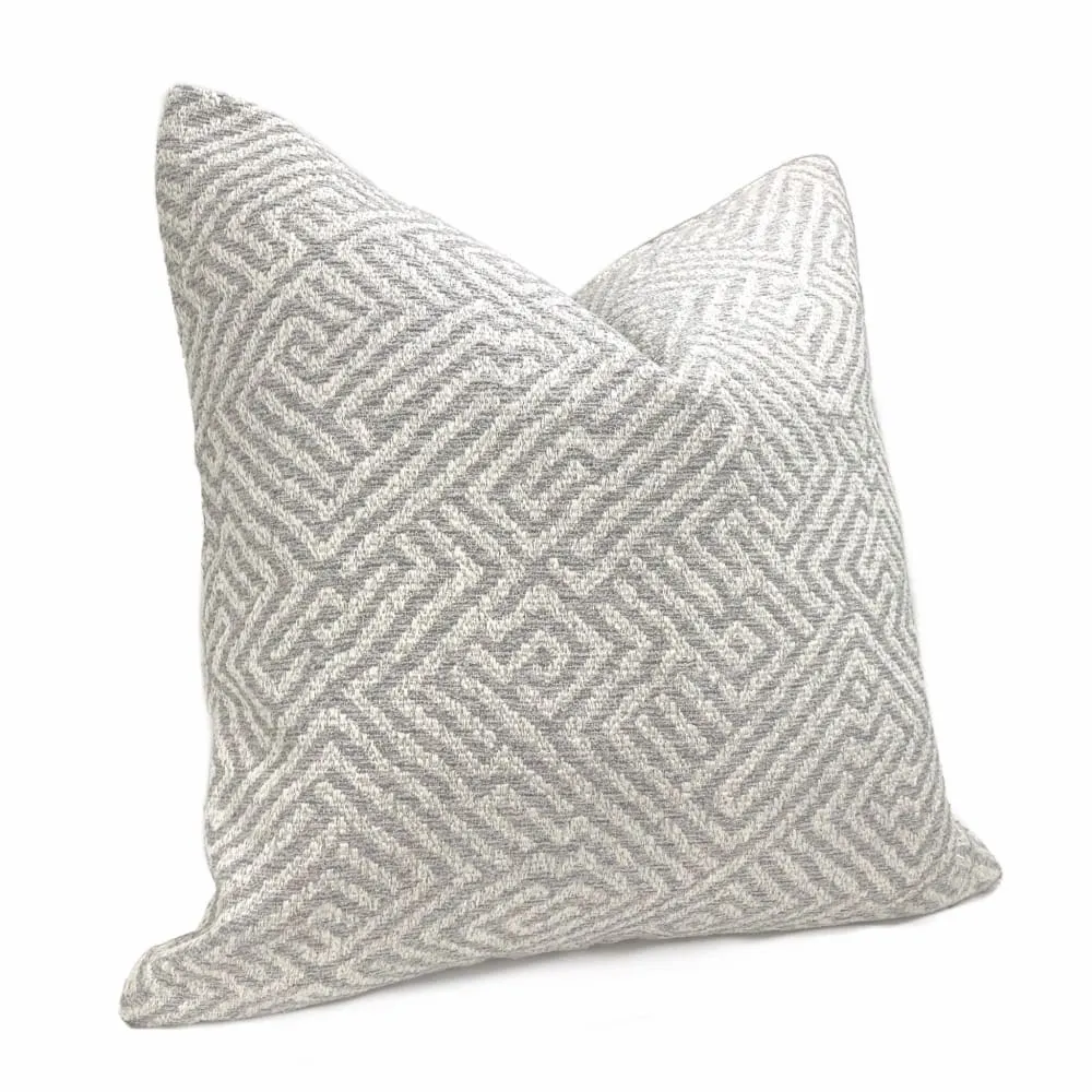 (CLEARANCE) Rhodes Gray Greek Maze Pillow Cover