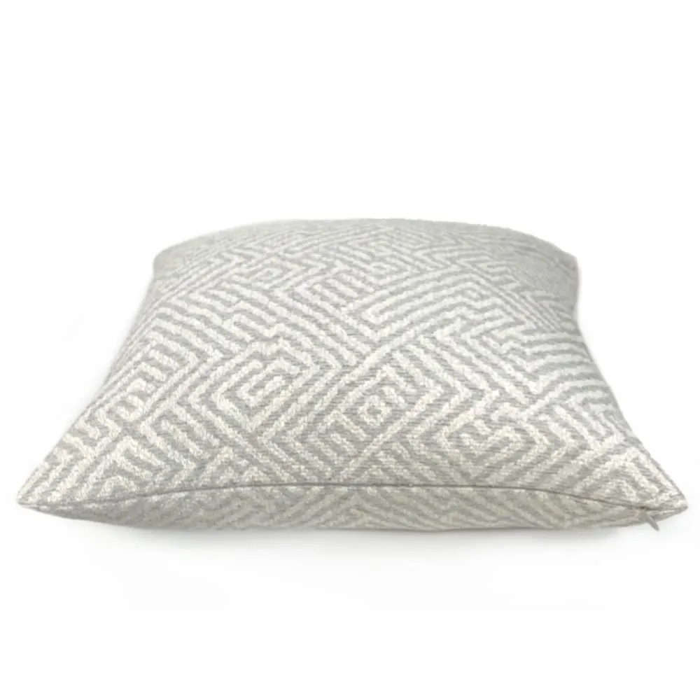 (CLEARANCE) Rhodes Gray Greek Maze Pillow Cover