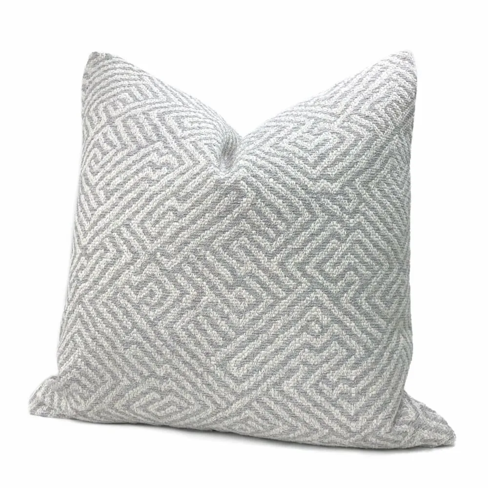 (CLEARANCE) Rhodes Gray Greek Maze Pillow Cover