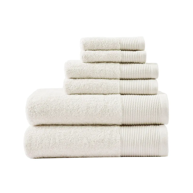 Cloud Linen Retreat Cotton Tencel Antimicrobial 6 Piece Ivory Towel Pack