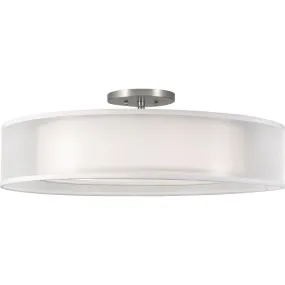 Cortez 30 in. LED Semi flush Mount Light Selectable CCT Satin Nickel finish