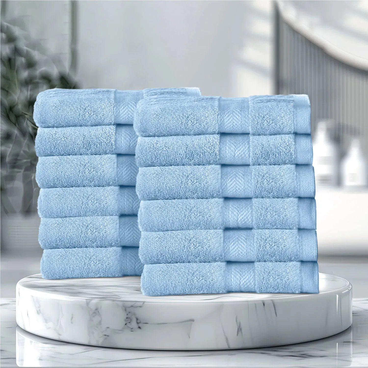 Cotton Face Towel Pack of 12 Soft Feel, Quick Dry, Highly Absorbent Durable Towels