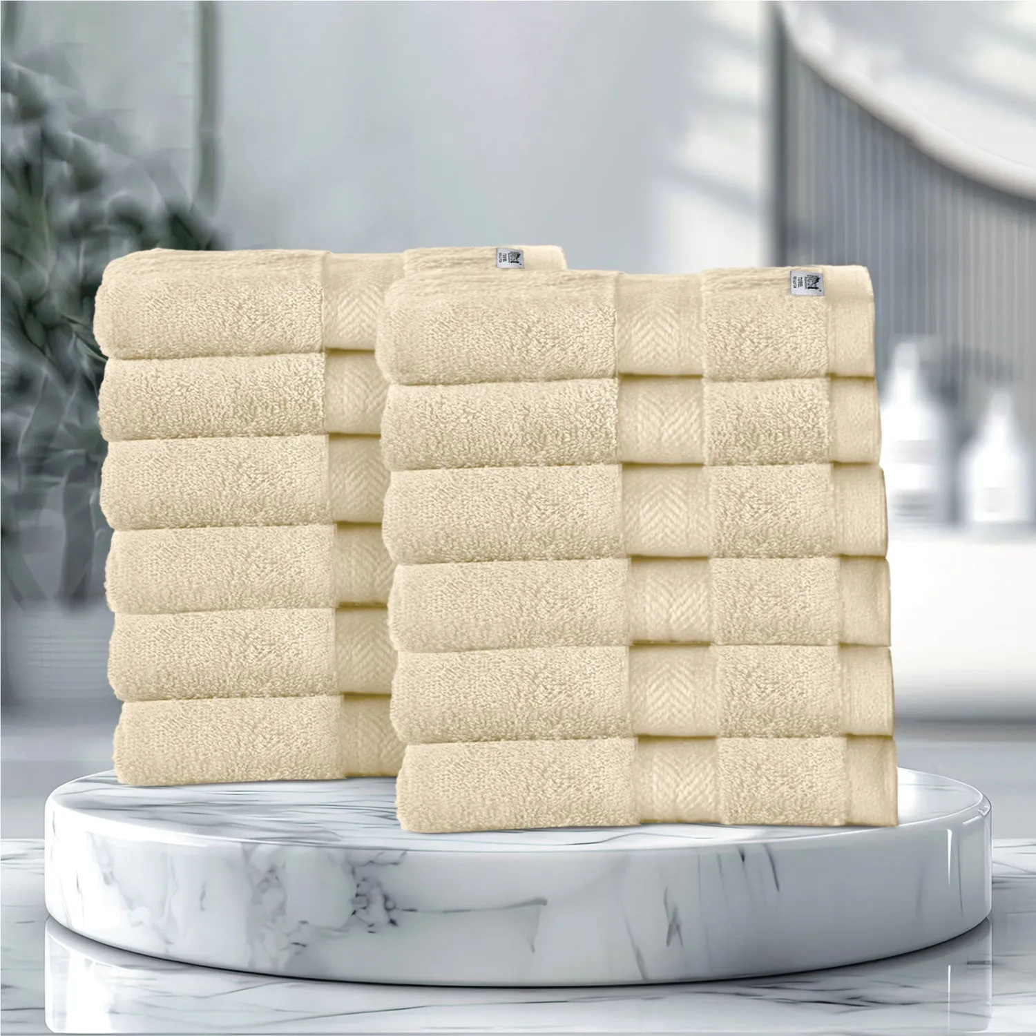 Cotton Face Towel Pack of 12 Soft Feel, Quick Dry, Highly Absorbent Durable Towels