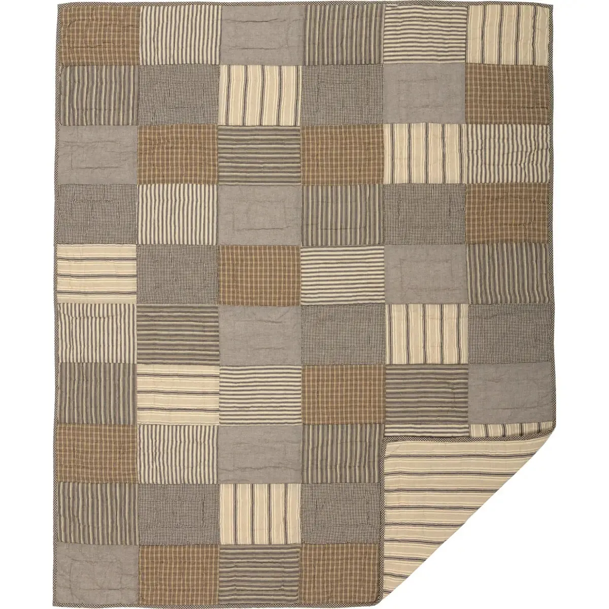 Country Block Quilted Throw Blanket