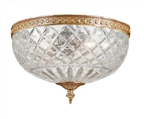 CRYSTAL 2 LIGHT CEILING MOUNT, OLDE BRASS