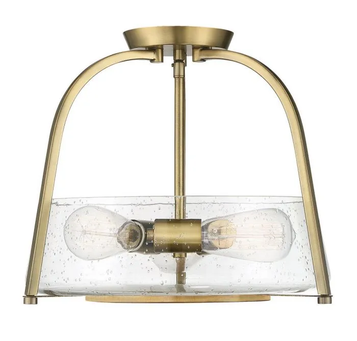 Dash 3 Light Warm Brass Semi Flush Mount