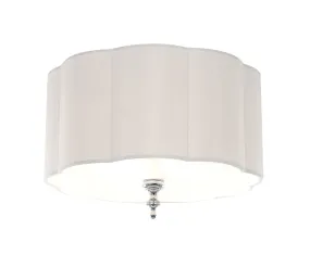 DEROGA AFFAIR 3 LIGHT FLUSH MOUNT, CHROME