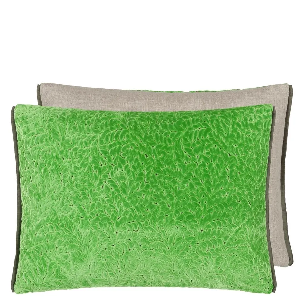 Designers Guild Cartouche Malachite Velvet Decorative Pillow