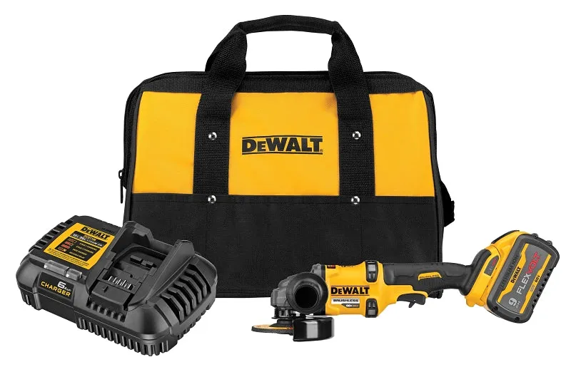 DeWALT FLEXVOLT DCG418X1 Brushless Grinder with Kickback Brake Kit, Battery Included, 60 V, 9 Ah, 5/8-11 Spindle :EA: QUANTITY: 1