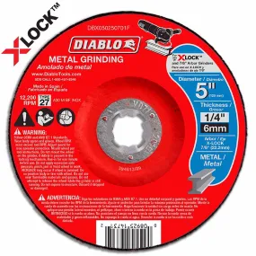 Diablo DBX050250701F 5" Type 27 Metal Grinding Disc for X-Lock and All Grinders