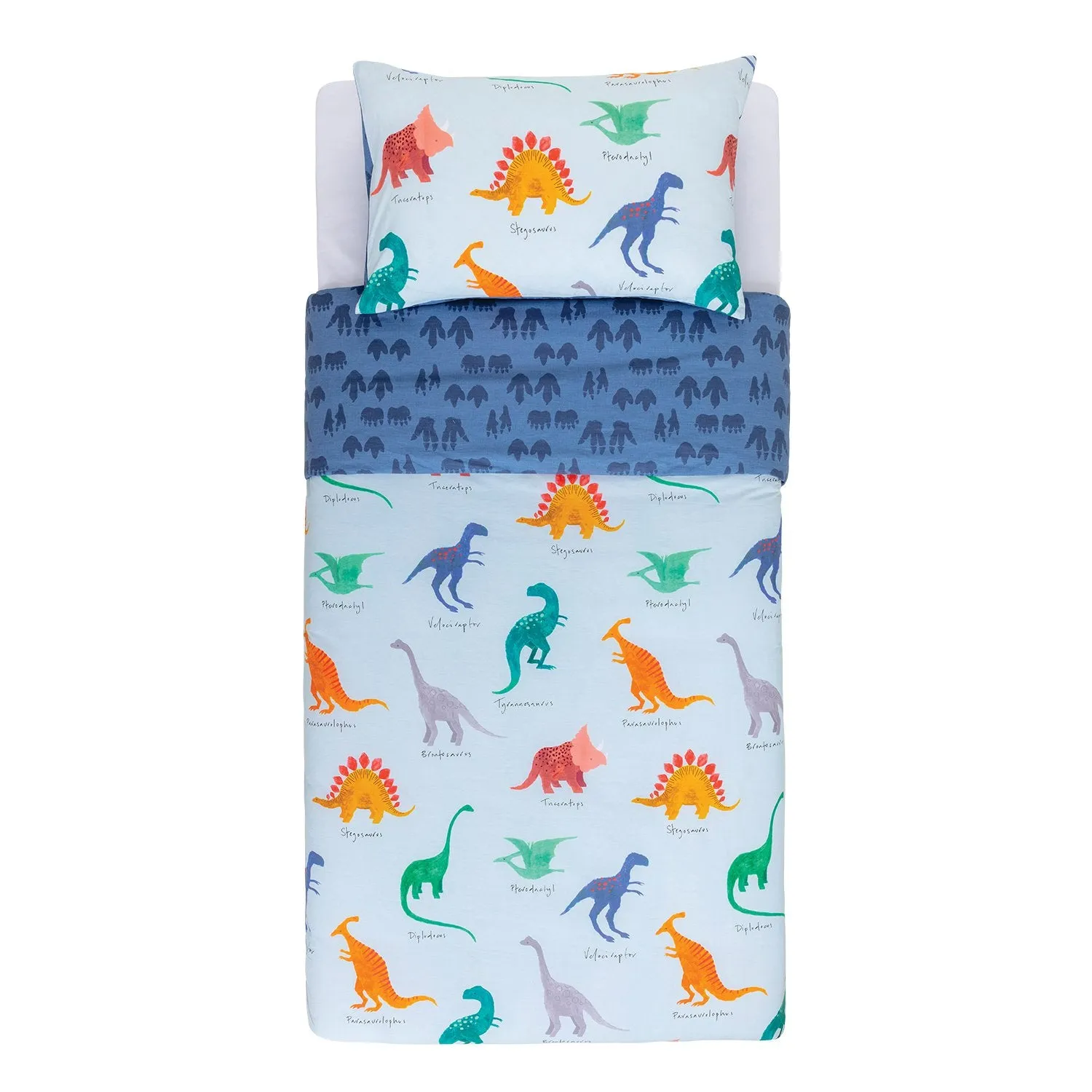 Dinosaur Dreamer Blue Multi Kas Kids Quilt Cover Set