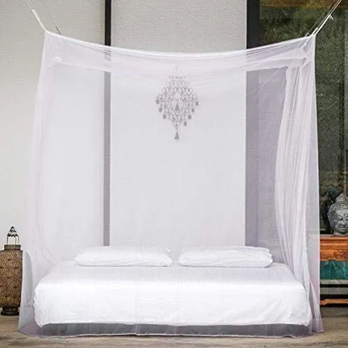 Divyanshi Mosquito Net || White Rectangular Fine Mesh Mosquito Net for Single Bed/Double Bed, 7x7 Insect Protection Repellent, Perfect for Indoors and Outdoors