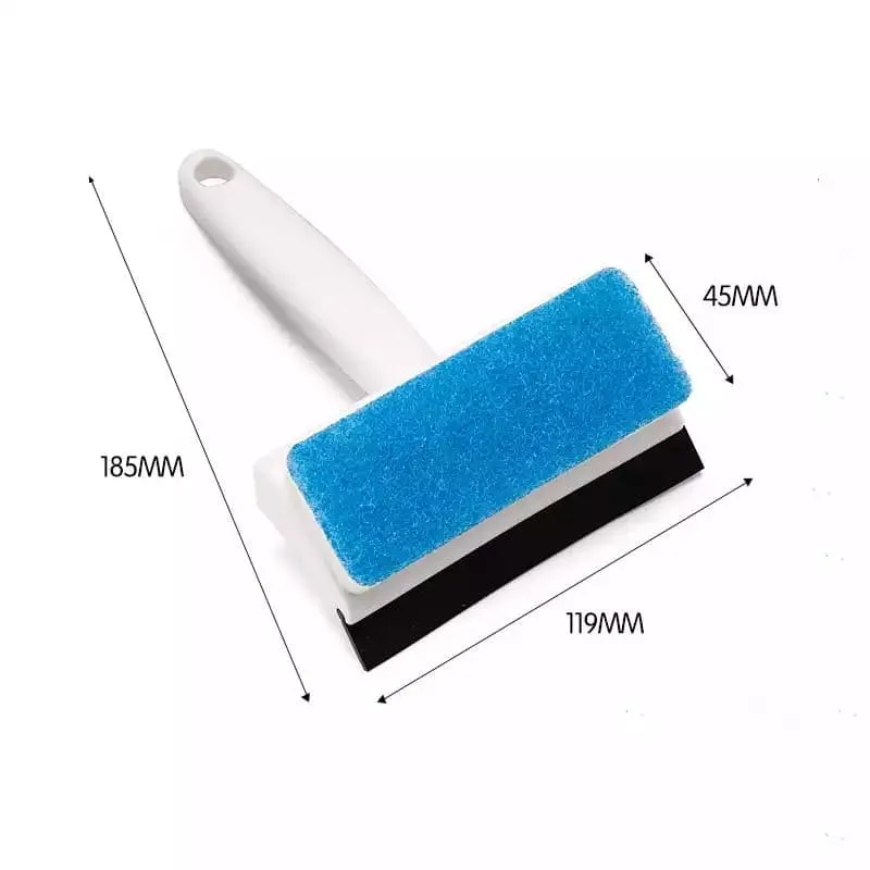 Double Sided Cleaning Brush, Squeegee Mirror Bathroom Wall Cleaning Brush, Removable Sponge Brush Head, 2-in-1 Double Sided Window Squeegee Sponge, Bathroom Window Glass Scraper, Wall Tile Cleaning Brush Wiper Cleaner