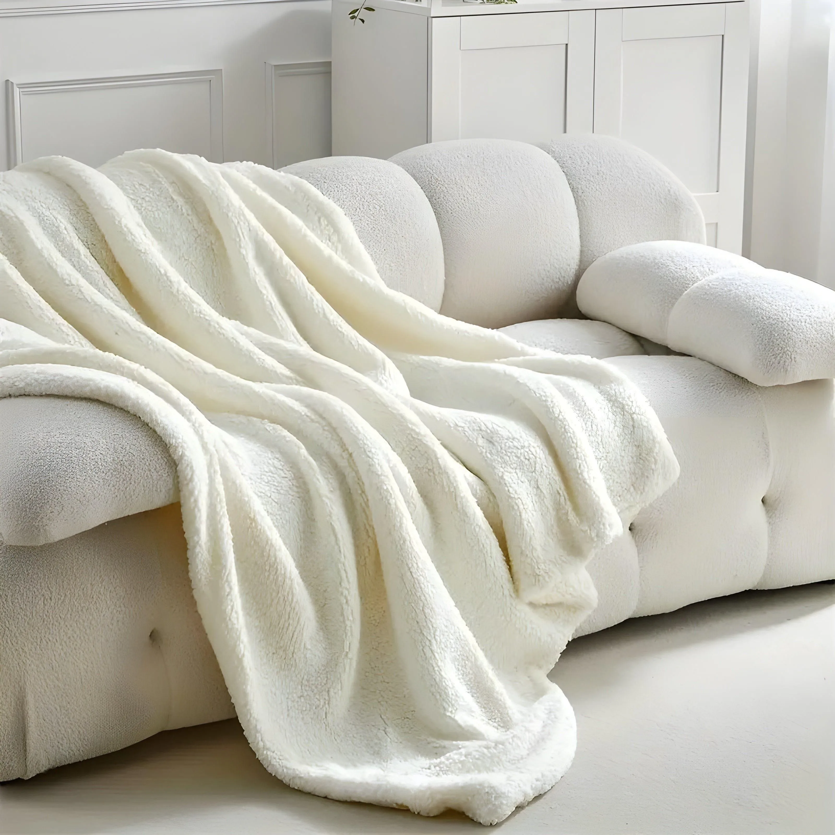 DoubleCozy Blanket - Lässige doppelseitige Sherpa-Fleecedecke