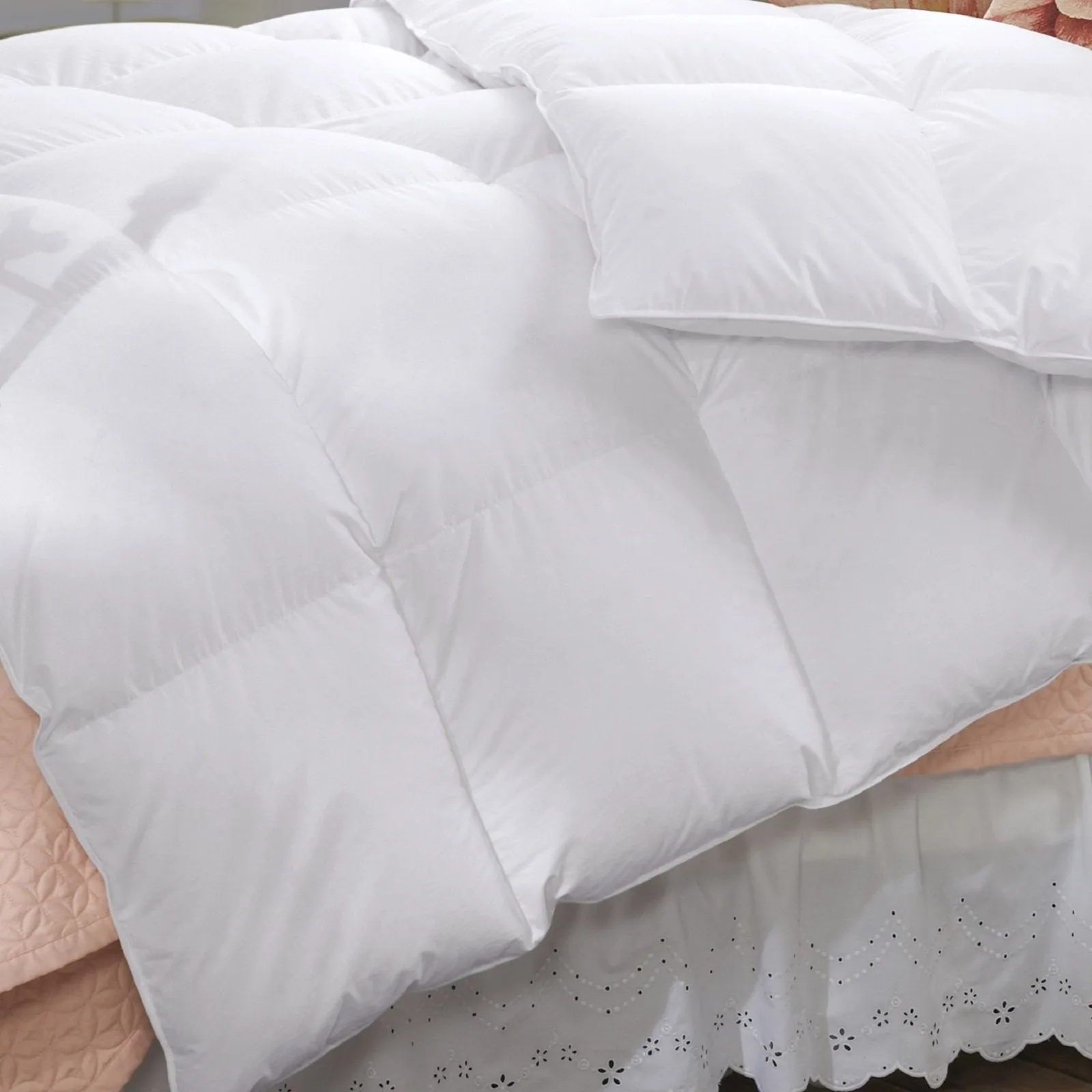 Duck Feather & Down Quilt 500GSM   Duck Feather and Down Pillows 2 Pack Combo Super King White