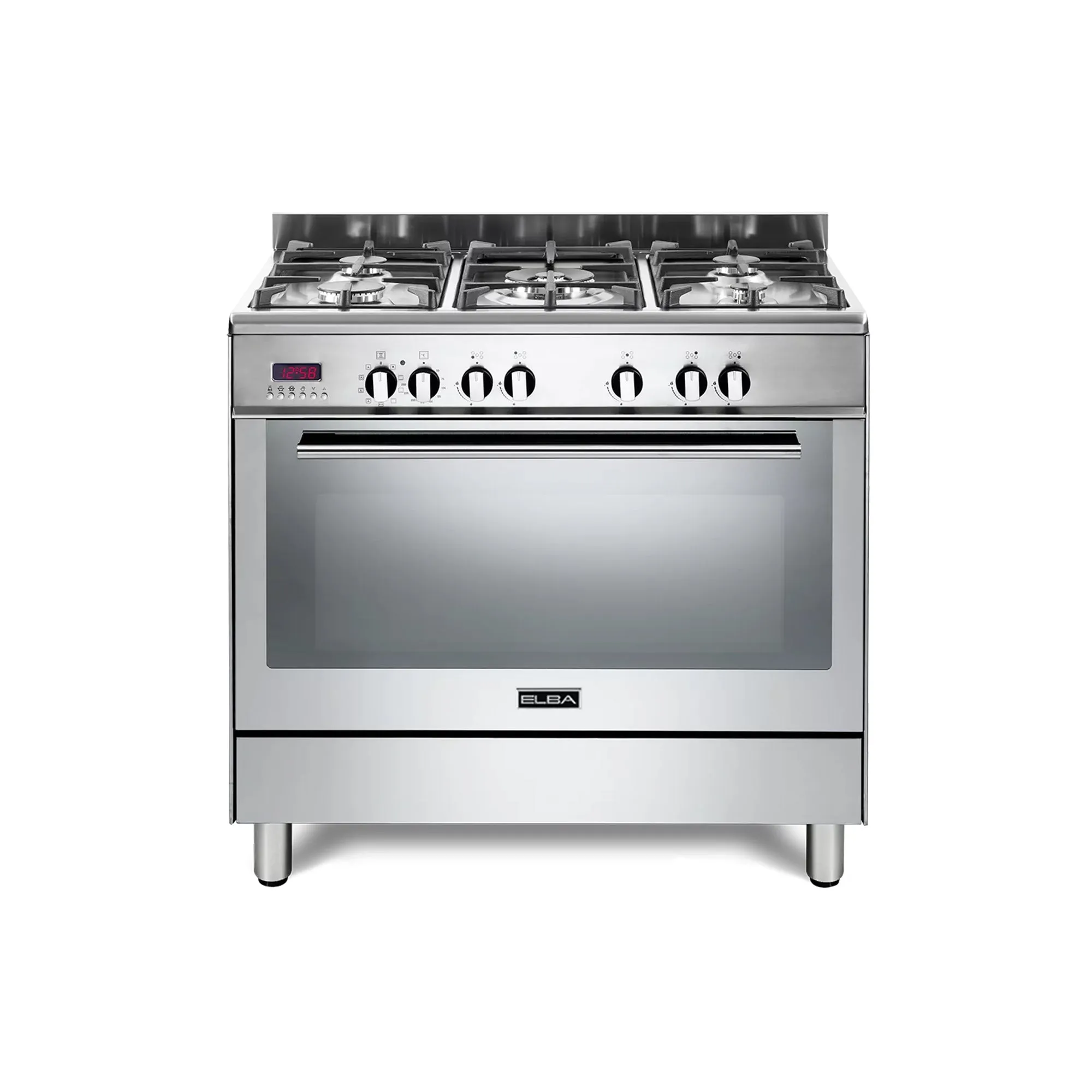 Elba 90cm White Fusion 5 Burner Gas Cooker With Electric Oven - 01/9FX827WH