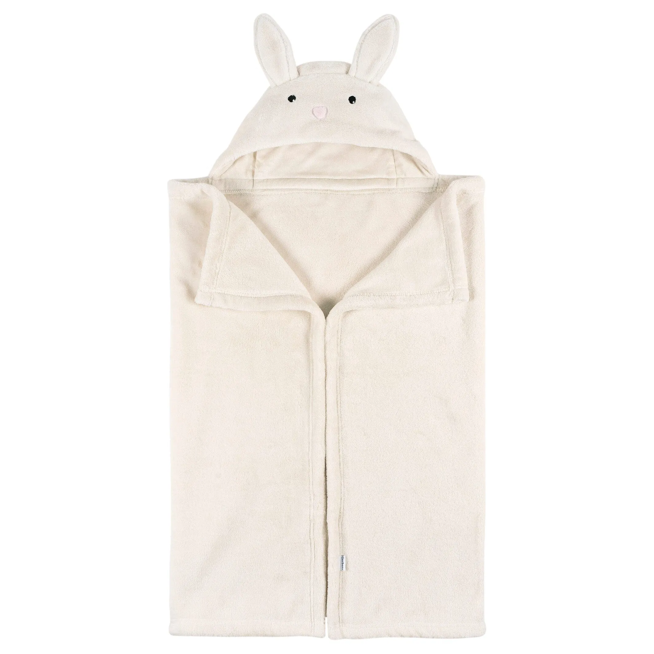 Embroidered 2-Piece Bunny Hooded Wearable Blanket & Security Blanket Set