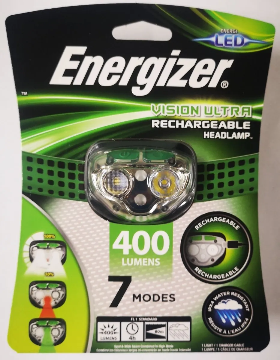 Energizer Vision Ultra Rechargeable 400 Lumens Headlamp