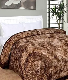 Fablicious Super-Soft Micro-Fiber Warm Heavy Quilt - Razai Double Bed for Winter-Coffee