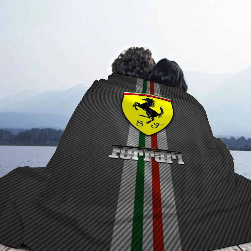 Ferrari-Inspired Throw Blanket Soft Lightweight Cozy Plush Warm Blankets