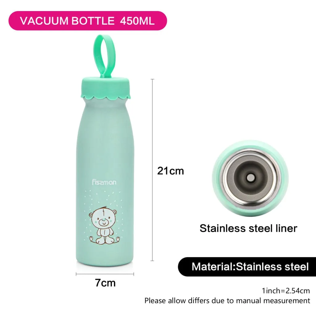 Fissman Double Wall Vacuum Thermos Bottle Light Green/White 450ml