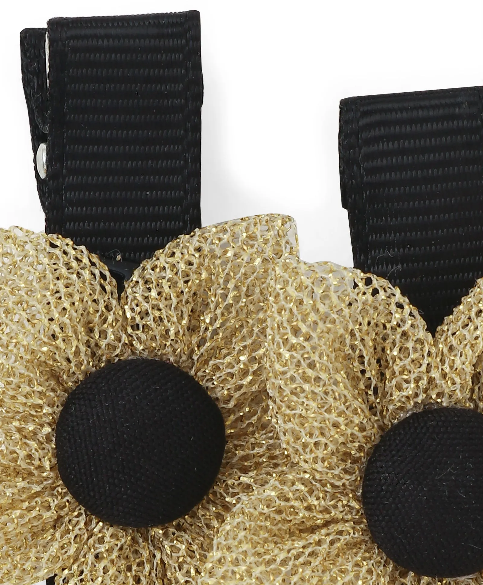 Flower Alligator Clip Set - Black & Golden