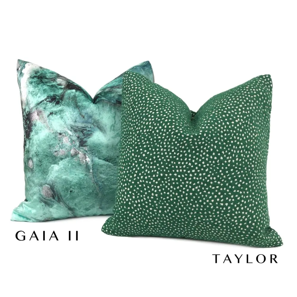 Gaia II-B Earth Minerals Jade Green Gray Multicolor Microfiber Velvet Pillow Cover