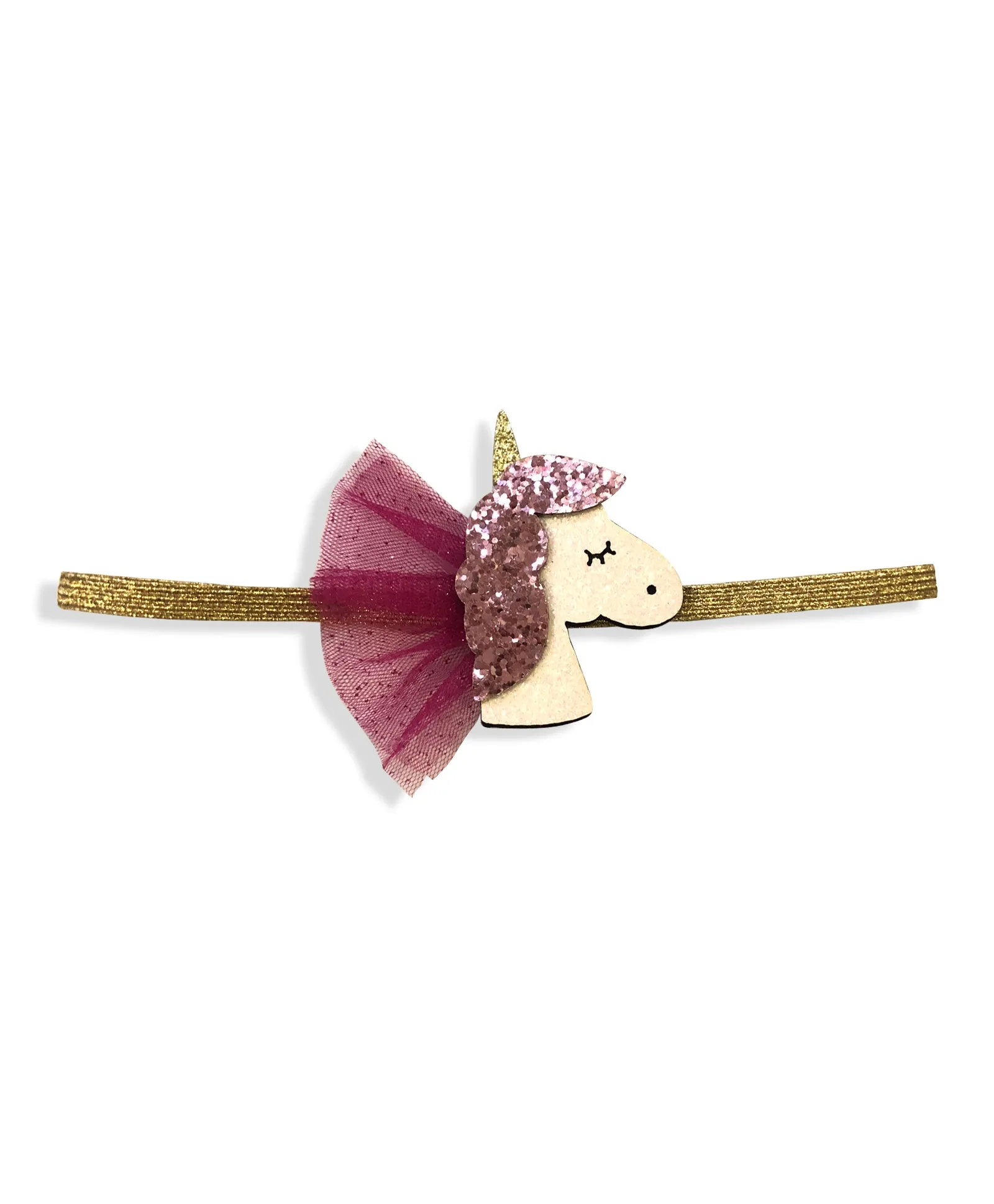 Giltter Unicorn Headband - Dark Pink