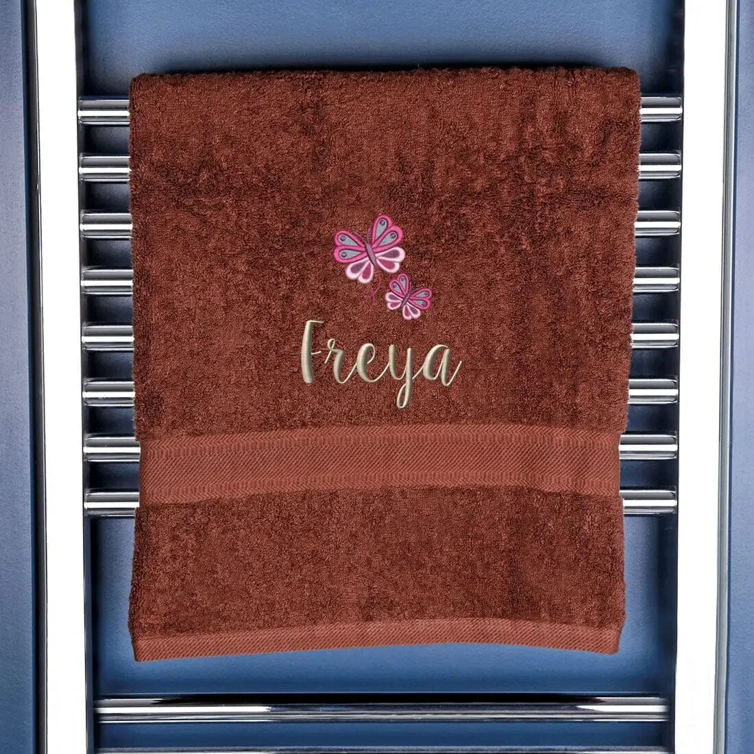 Girl's Personalised Butterfly Bath Towel