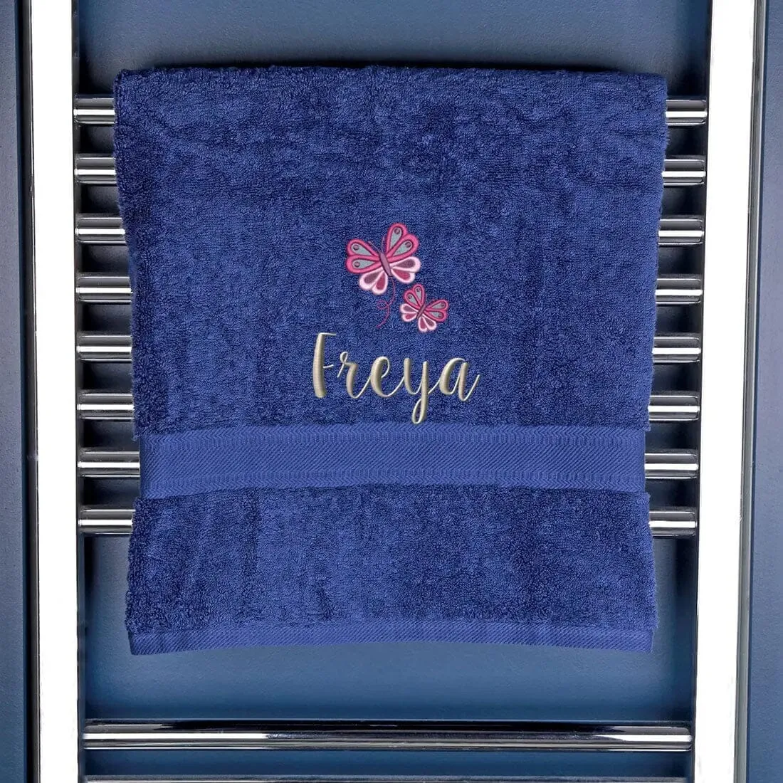 Girl's Personalised Butterfly Bath Towel